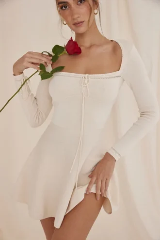 Caprice Cream Dainty Knit Mini Sukienka Caprice Cream Dainty Knit Mini Sukienka