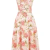 Carmen Pink Peony Print Cotton Bustier Sukienka Letnia Carmen Pink Peony Print Cotton Bustier Sukienka Letnia
