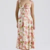 Carmen Pink Peony Print Cotton Bustier Sukienka Letnia Carmen Pink Peony Print Cotton Bustier Sukienka Letnia