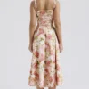 Carmen Pink Peony Print Cotton Bustier Sukienka Letnia Carmen Pink Peony Print Cotton Bustier Sukienka Letnia