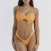 Dół bikini „Athens” w jasnopomarańczowym kolorze z marszczeniem i wysokim stanem
