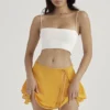Clarice Tangerine Floaty Layered Mini Spódnica