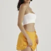 Clarice Tangerine Floaty Layered Mini Spódnica