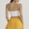 Clarice Tangerine Floaty Layered Mini Spódnica