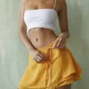 Clarice Tangerine Floaty Layered Mini Spódnica