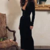 Czarna aksamitna sukienka gorsetowa „Arabella”