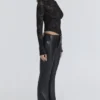 Czarna koronkowa bluzka z długim rękawem Zoe Czarna koronkowa bluzka z długim rękawem Zoe