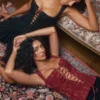 Gorset Parisa Merlot w kwiaty Gorset Parisa Merlot w kwiaty