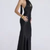 Czarna satynowa sukienka maxi Oliviana Czarna satynowa sukienka maxi Oliviana