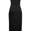Czarna satynowa sukienka midi bez ramiączek Santana