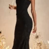 Czarna sukienka maxi Cesca w kwiaty Czarna sukienka maxi Cesca w kwiaty