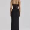 Czarna sukienka maxi Eliette z koronką i satyną Czarna sukienka maxi Eliette z koronką i satyną