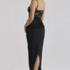 Czarna sukienka maxi Eliette z koronką i satyną Czarna sukienka maxi Eliette z koronką i satyną