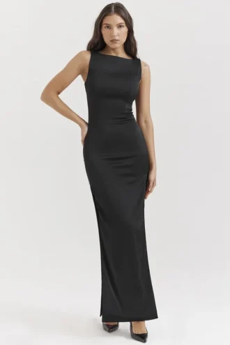 Czarna sukienka maxi Filomena