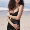 Czarna sukienka maxi Stefania z gorsetem