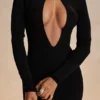 Czarna sukienka maxi z dzianiny Keeya Czarna sukienka maxi z dzianiny Keeya
