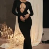 Czarna sukienka maxi z dzianiny Keeya Czarna sukienka maxi z dzianiny Keeya