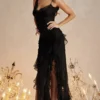 Czarna sukienka maxi z falbanami Malila Czarna sukienka maxi z falbanami Malila