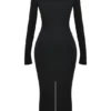 Czarna sukienka maxi z golfem Marie-Louise Czarna sukienka maxi z golfem Marie-Louise