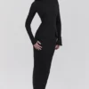 Czarna sukienka maxi z golfem Marie-Louise Czarna sukienka maxi z golfem Marie-Louise