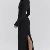 Czarna sukienka maxi z golfem Marie-Louise Czarna sukienka maxi z golfem Marie-Louise