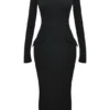 Czarna sukienka maxi z golfem Marie-Louise Czarna sukienka maxi z golfem Marie-Louise