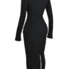 Czarna sukienka maxi z golfem Marie-Louise Czarna sukienka maxi z golfem Marie-Louise
