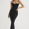 Czarna sukienka maxi z gorsetem Charmaine
