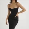 Czarna sukienka maxi z gorsetem Charmaine