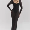 Czarna sukienka maxi z siateczki Everly z Body Czarna sukienka maxi z siateczki Everly z Body
