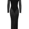 Czarna sukienka maxi z siateczki Everly z Body Czarna sukienka maxi z siateczki Everly z Body