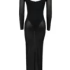 Czarna sukienka maxi z siateczki Everly z Body Czarna sukienka maxi z siateczki Everly z Body