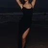 Czarna sukienka maxi z siateczki Lini Czarna sukienka maxi z siateczki Lini