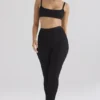 Czarne legginsy z prążkowanej dzianiny Mitzi Czarne legginsy z prążkowanej dzianiny Mitzi