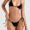 Czarny dół bikini Santorini wiązany z boku Czarny dół bikini Santorini wiązany z boku