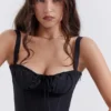 Czarny gorset typu bustier Analia