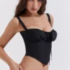 Czarny gorset typu bustier Analia
