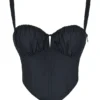 Czarny gorset typu bustier Analia