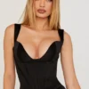 Czarny satynowy gorset Liberty Czarny satynowy gorset Liberty