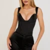Czarny satynowy gorset Liberty Czarny satynowy gorset Liberty