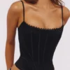 Czarny satynowy top Cadie Czarny satynowy top Cadie