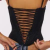Czarny satynowy top Cadie Czarny satynowy top Cadie