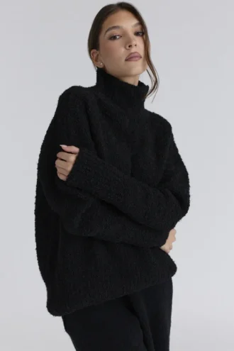 Czarny swetry z dzianiny bouclé „Brooklyn”