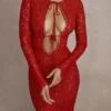 Czerwona koronkowa sukienka maxi „Lisandra” Czerwona koronkowa sukienka maxi „Lisandra”