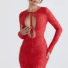 Czerwona koronkowa sukienka maxi „Lisandra” Czerwona koronkowa sukienka maxi „Lisandra”
