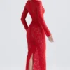 Czerwona koronkowa sukienka maxi „Lisandra” Czerwona koronkowa sukienka maxi „Lisandra”
