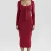 Czerwona spódnica midi Eliane o kroju bodycon