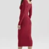 Czerwona spódnica midi Eliane o kroju bodycon