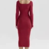 Czerwona spódnica midi Eliane o kroju bodycon