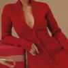 Czerwona sukienka mini z czystej wełny Aubrey Czerwona sukienka mini z czystej wełny Aubrey